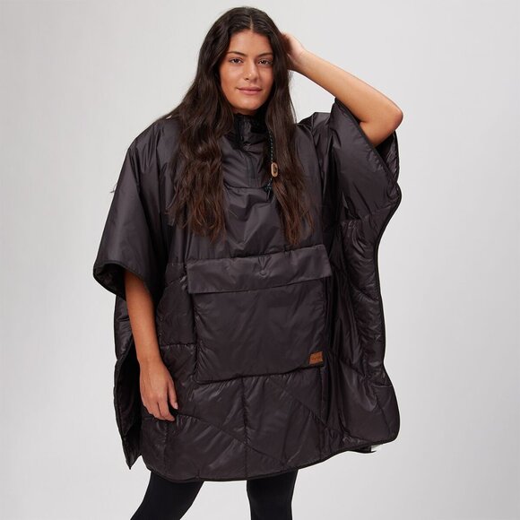 NEW RUMPL NANOLOFT BLACK PUFFY PONCHO ONE SIZE (Never worn) - Picture 1 of 11